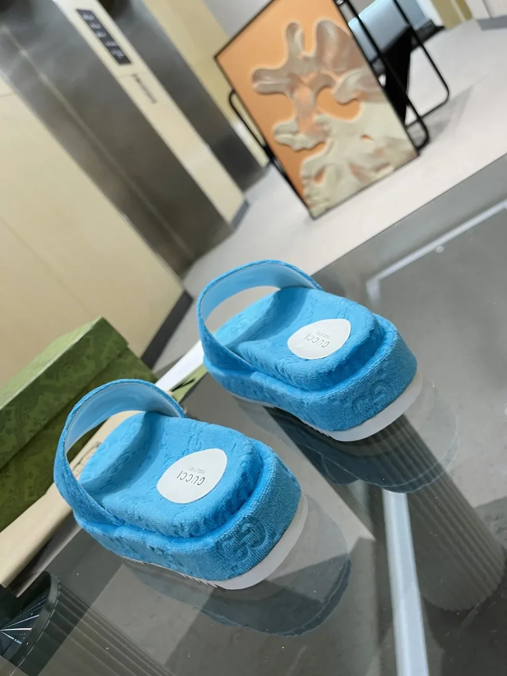 Gucci GG Platform Sandal Blue for Women