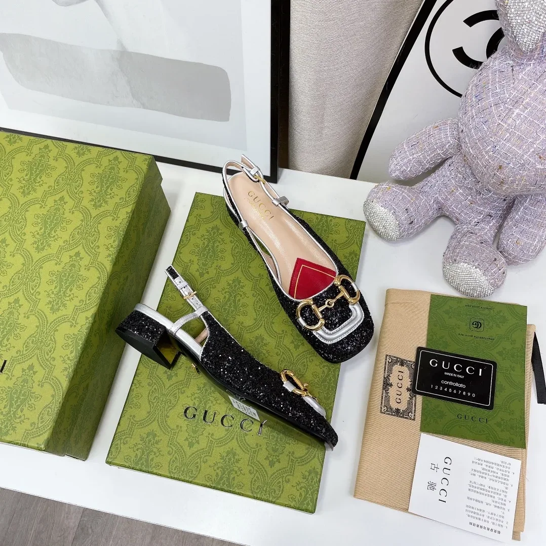 Gucci Lovelight Slingback With Horsebit Black Gucci Lovelight Slingback With Horsebit Black