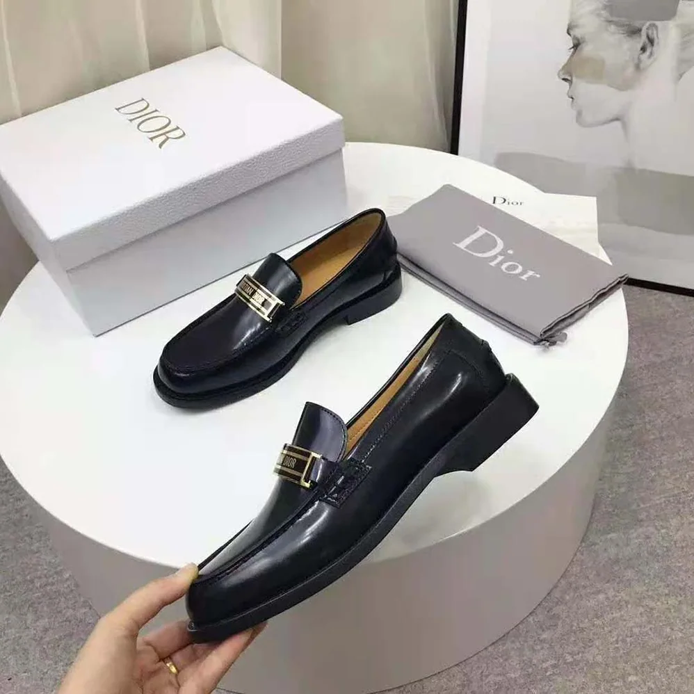 Dior Dior Code Loafer Black Glazed Calfskin for Women