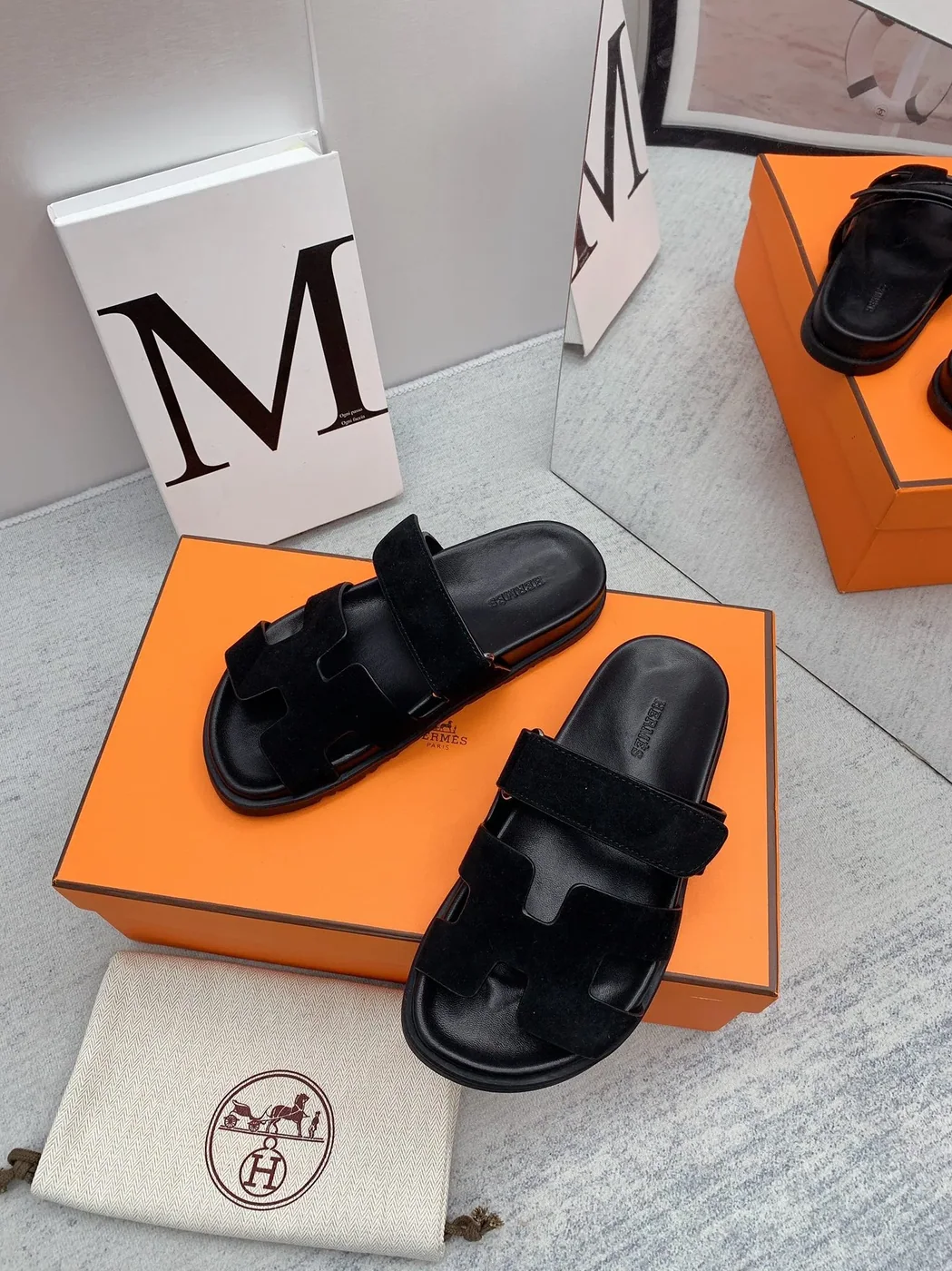 Hermes Chypre Sandal Black Hermes Chypre Sandal Black