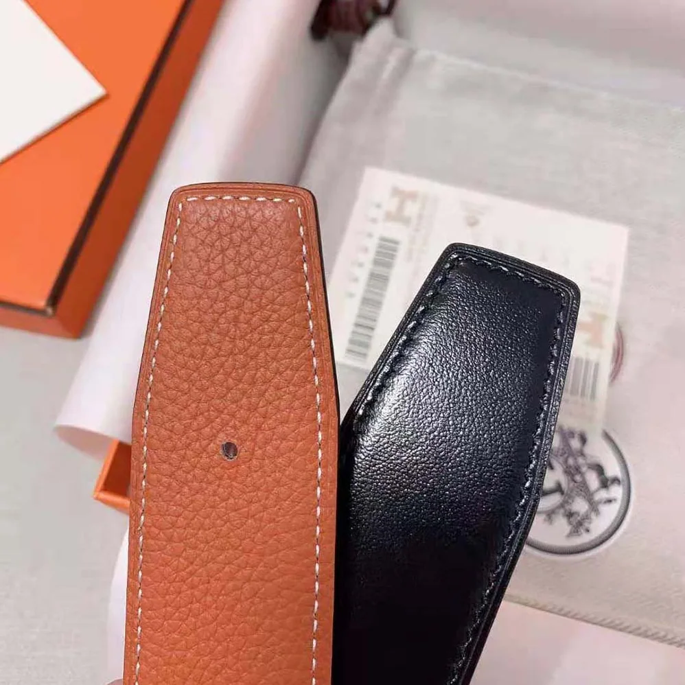 Hermes Luck Belt Buckle & Reversible Leather Strap 38 mm for Men in Orange