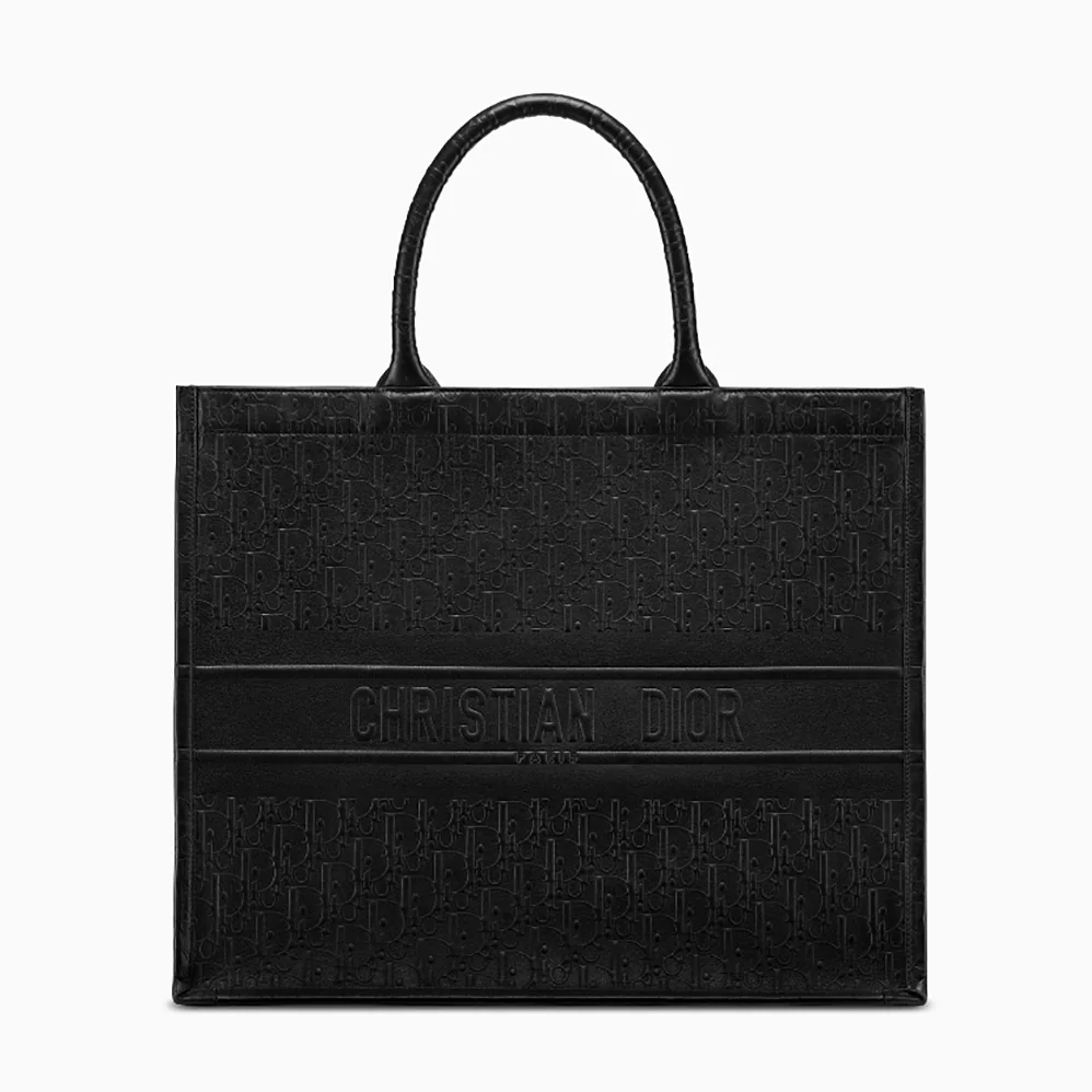 Dior Lady Dior Book Tote Bag in Embossed Calfskin in Black Dior Lady Dior Book Tote Bag in Embossed Calfskin in Black