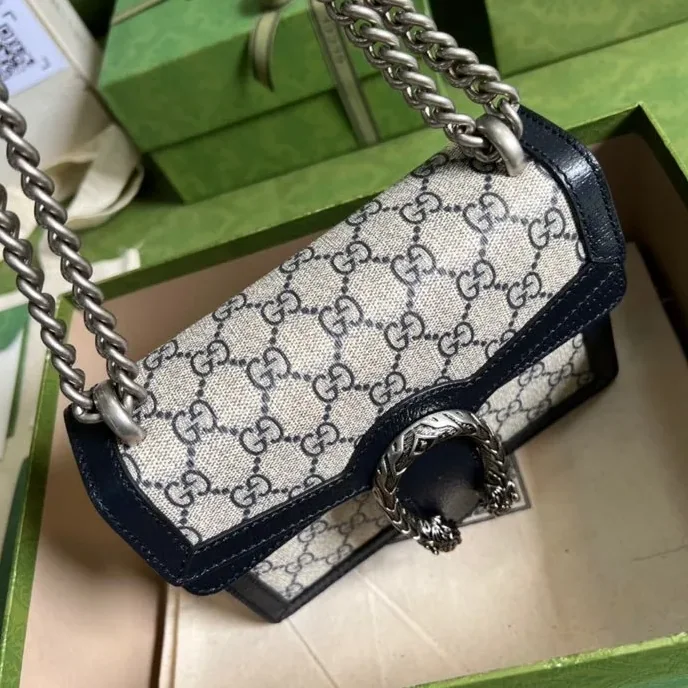 Gucci Dionysus Mini Bag Beige And Blue GG Supreme Canvas / Gucci Dionysus Mini Bag Beige And Blue GG Supreme Canvas /