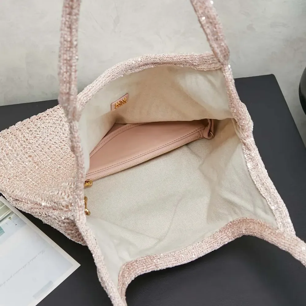 Miu Miu Ivy Sequin Mesh Bag Powder Pink for Women Miu Miu Ivy Sequin Mesh Bag Powder Pink for Women