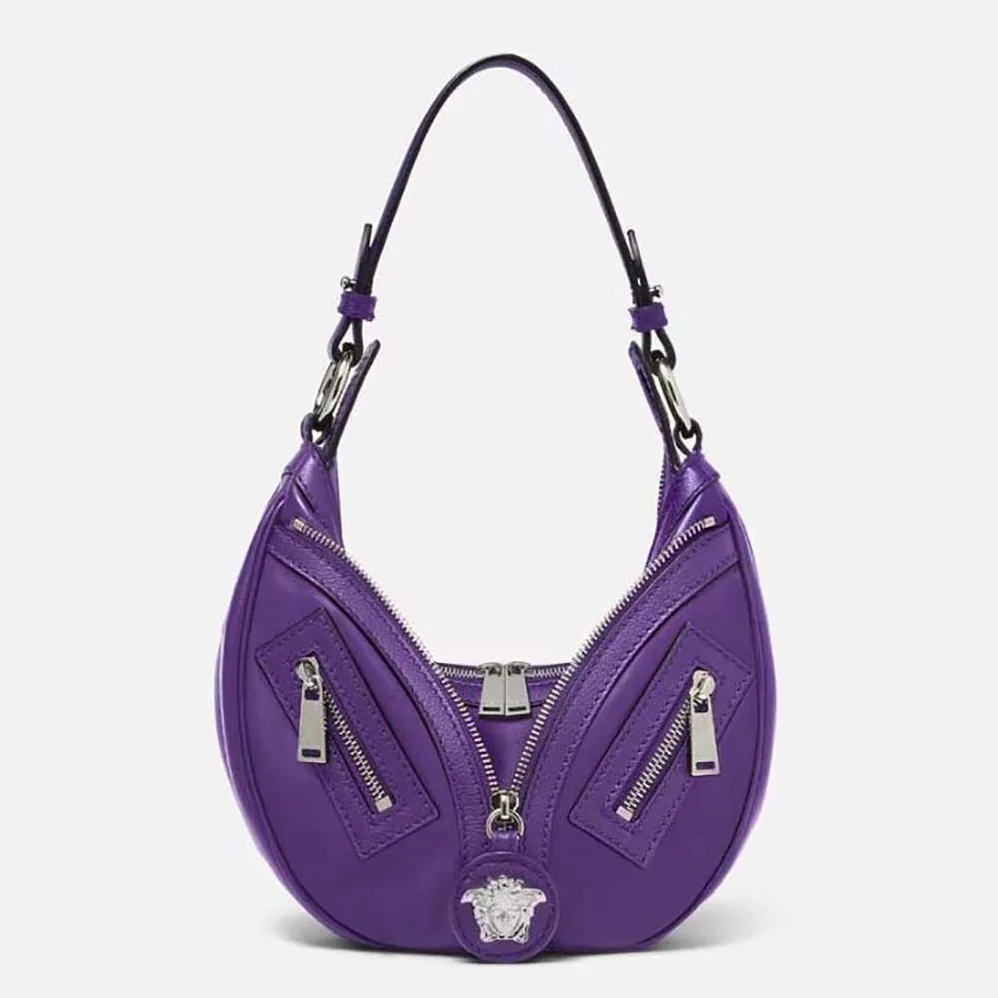 Versace Repeat Small Hobo Bag for Women in Purple