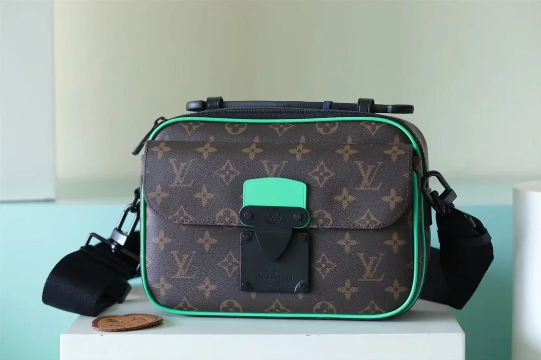 Louis Vuitton S-Lock Messenger Monogram Macassar By Virgil Ablohs Minty Green Louis Vuitton S-Lock Messenger Monogram Macassar By Virgil Ablohs Minty Green