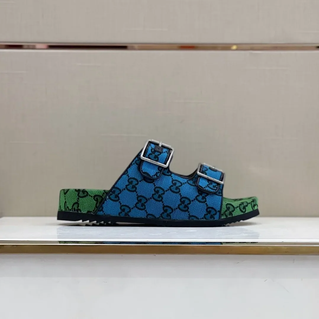 Gucci Slide Sandal With Straps Blue 2HK60 Gucci Slide Sandal With Straps Blue 2HK60