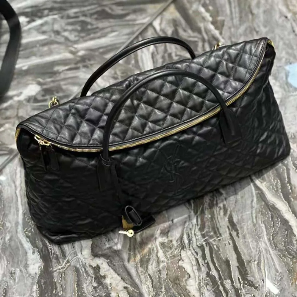 Saint Laurent YSL Es Giant Travel Bag in Quilted Leather for Women in Black Saint Laurent YSL Es Giant Travel Bag in Quilted Leather for Women in Black