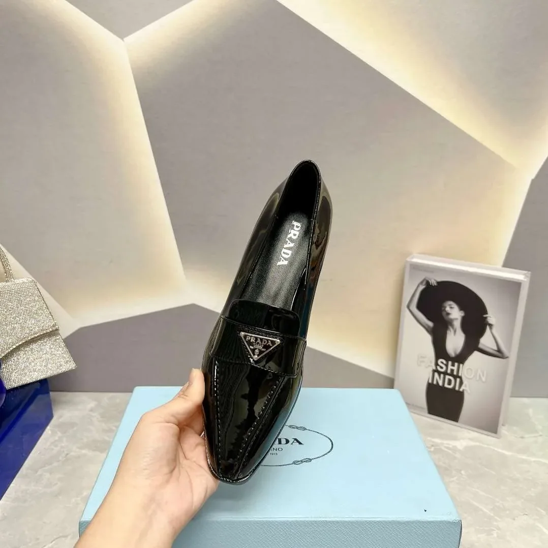Prada Patent Loafers Black