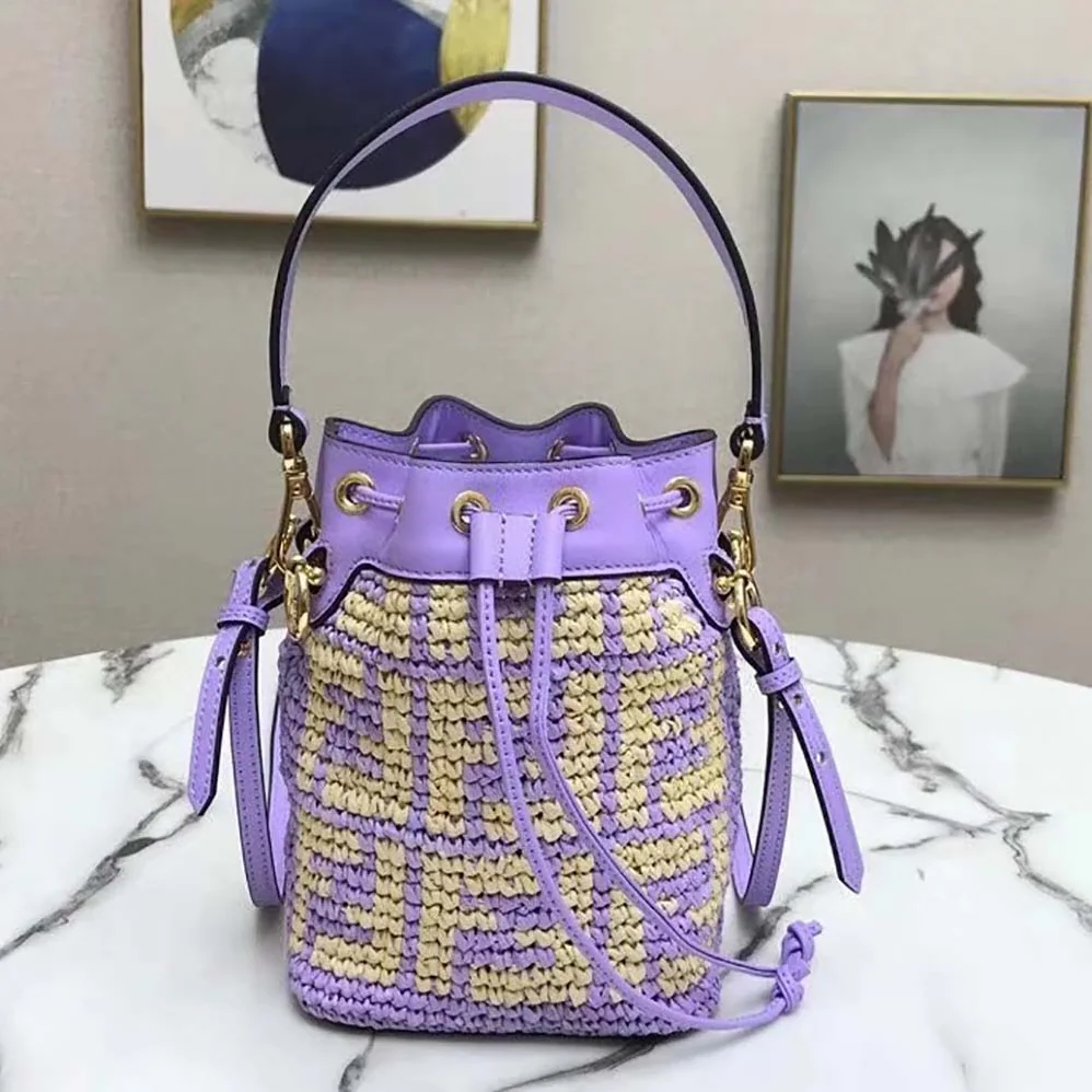 Fendi Mon Tresor Raffia Mini-Bag for Women in Purple