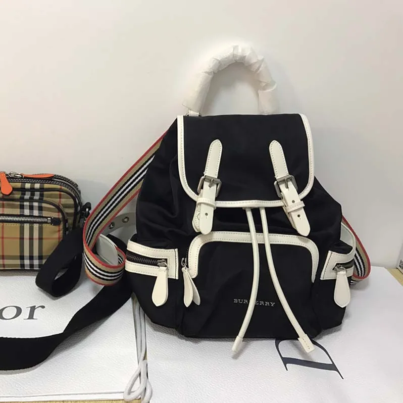 Burberry The Medium Rucksack in Technical Nylon and Leather for Unisex Burberry The Medium Rucksack in Technical Nylon and Leather for Unisex