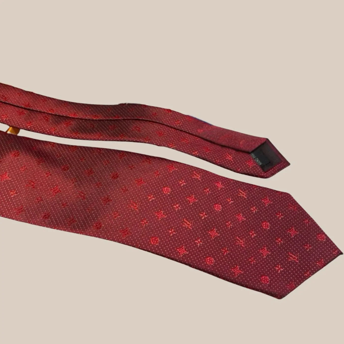 Louis Vuitton Monogram Silk Tie Deep Crimson Red