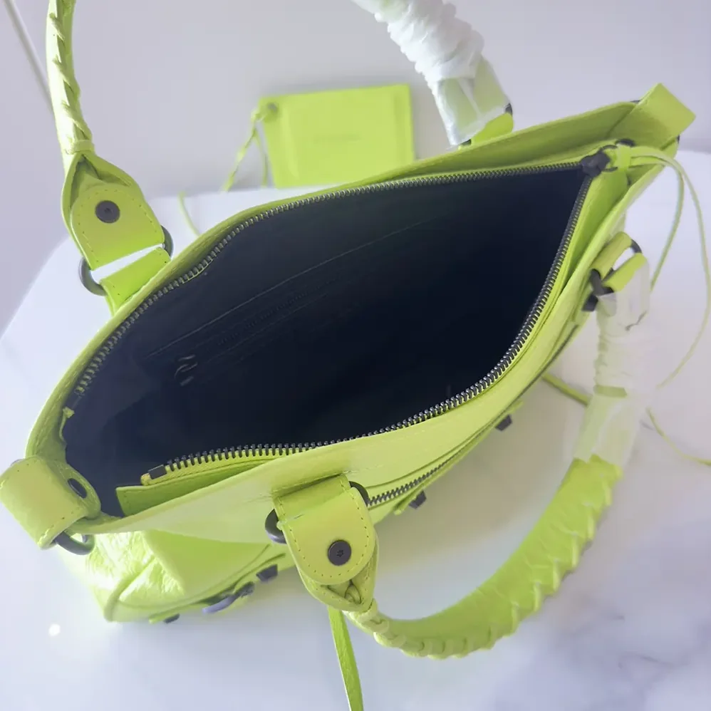 Balenciaga Le City First Bag In Granny Green Arena Storico Lambskin for Women Balenciaga Le City First Bag In Granny Green Arena Storico Lambskin for Women