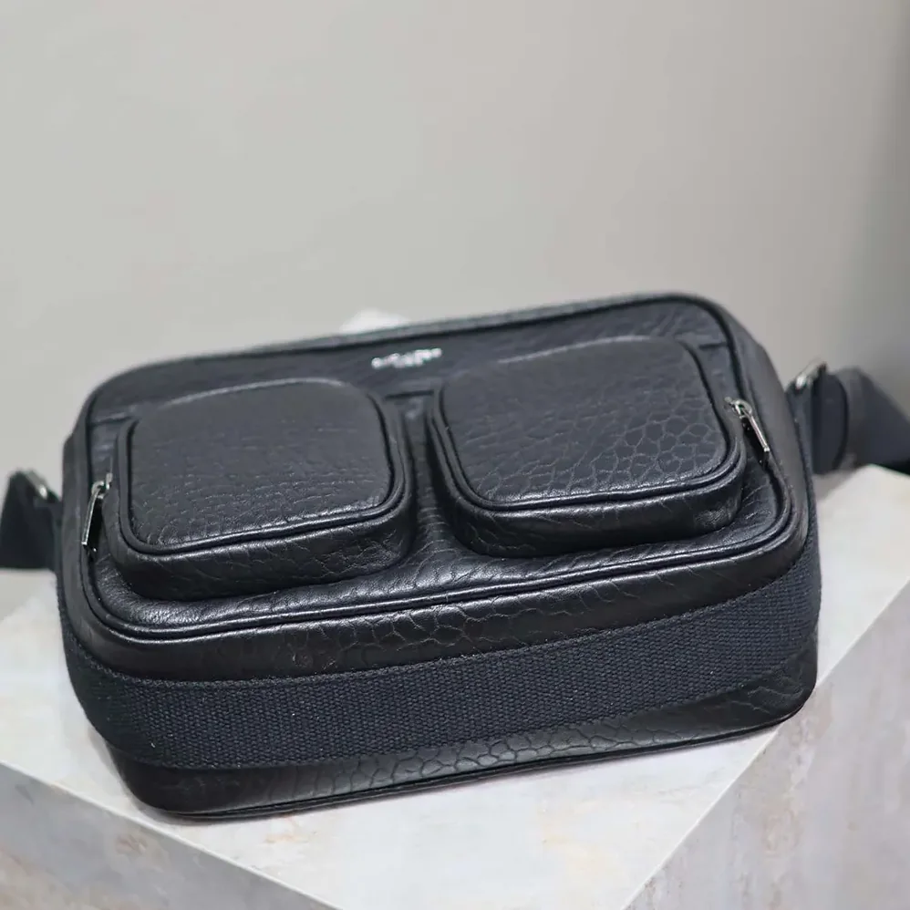 Saint Laurent YSL City Saint Laurent Camera Bag in Grained Leather for Unisex in Black