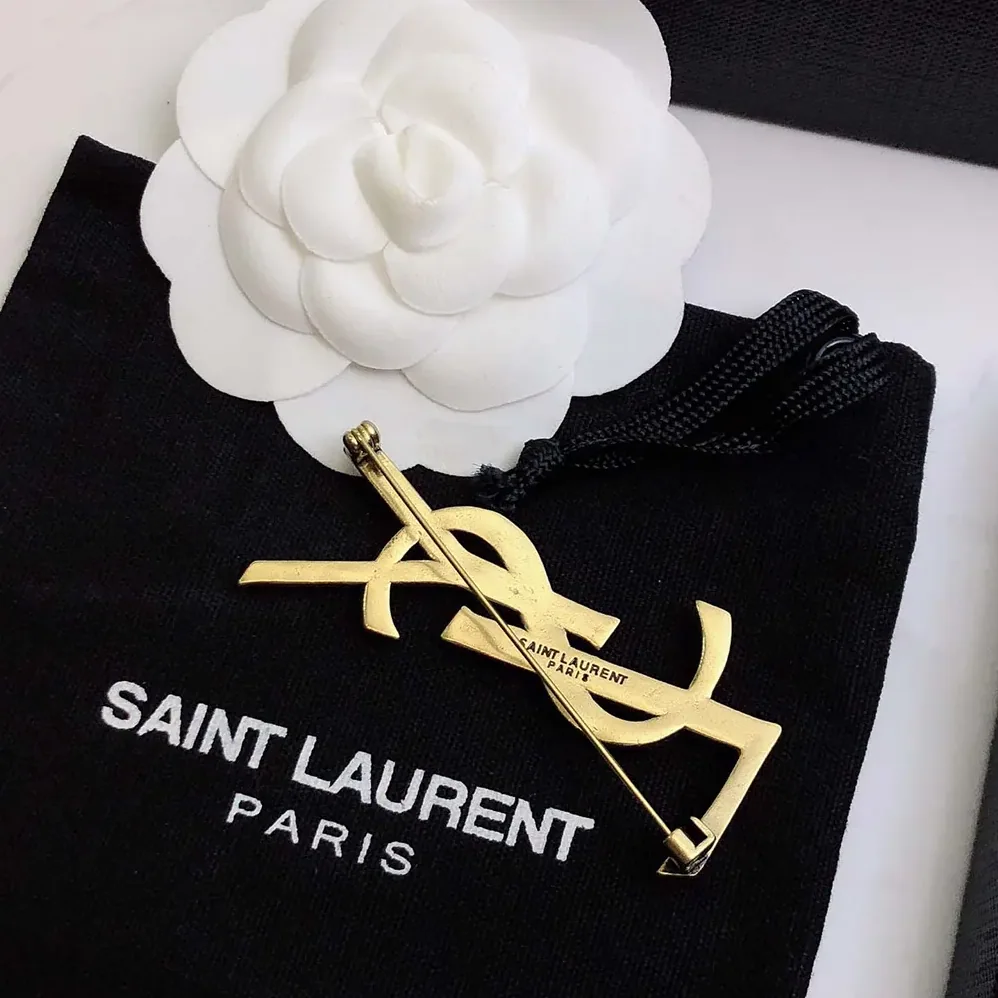 Saint Laurent YSL Cassandre Snake Brooch in Metal for Women