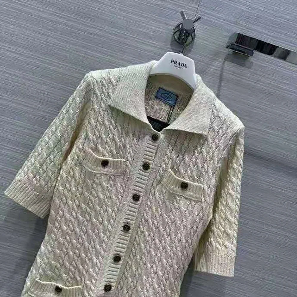 Prada Cable-Knit Cotton Mini for Women in Dress Prada Cable-Knit Cotton Mini for Women in Dress