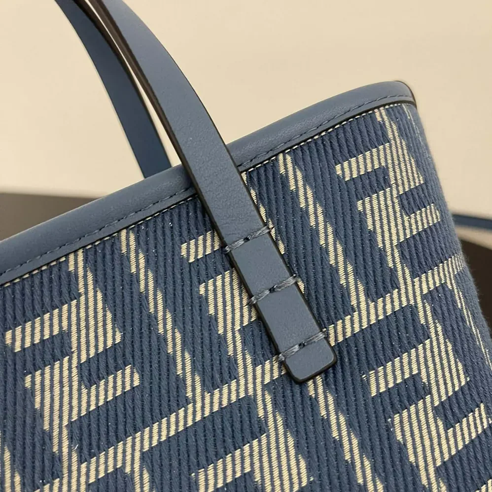 Fendi Roll Mini Blue Denim-effect FF Jacquard Mini for Women in bag