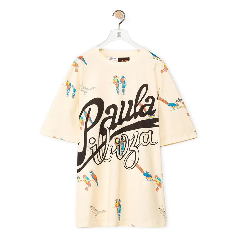 Loewe Parrot Print T-shirt in Cotton for Women in Beige Loewe Parrot Print T-shirt in Cotton for Women in Beige