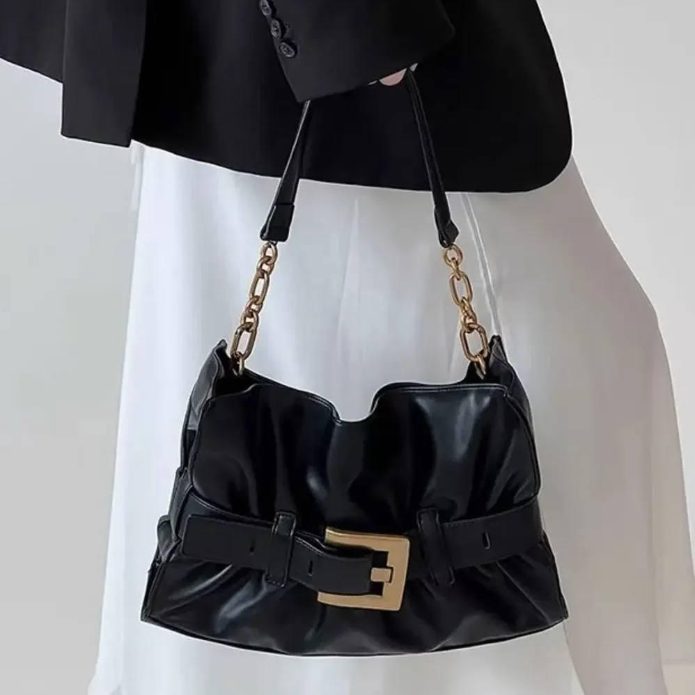 Balmain Black Medium Anthem Bag Calfskin for Women