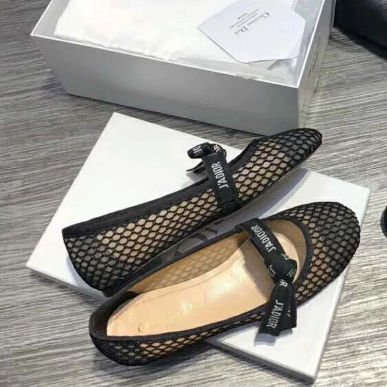 Dior Shoes Miss J'Adior Mesh Ballet Pump for Women in Black Dior Shoes Miss J'Adior Mesh Ballet Pump for Women in Black