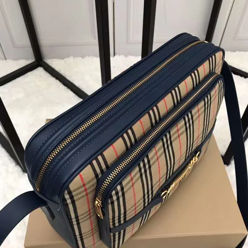 Burberry The Large 1983 Check Link Camera Bag for Unisex in Navy Burberry The Large 1983 Check Link Camera Bag for Unisex in Navy