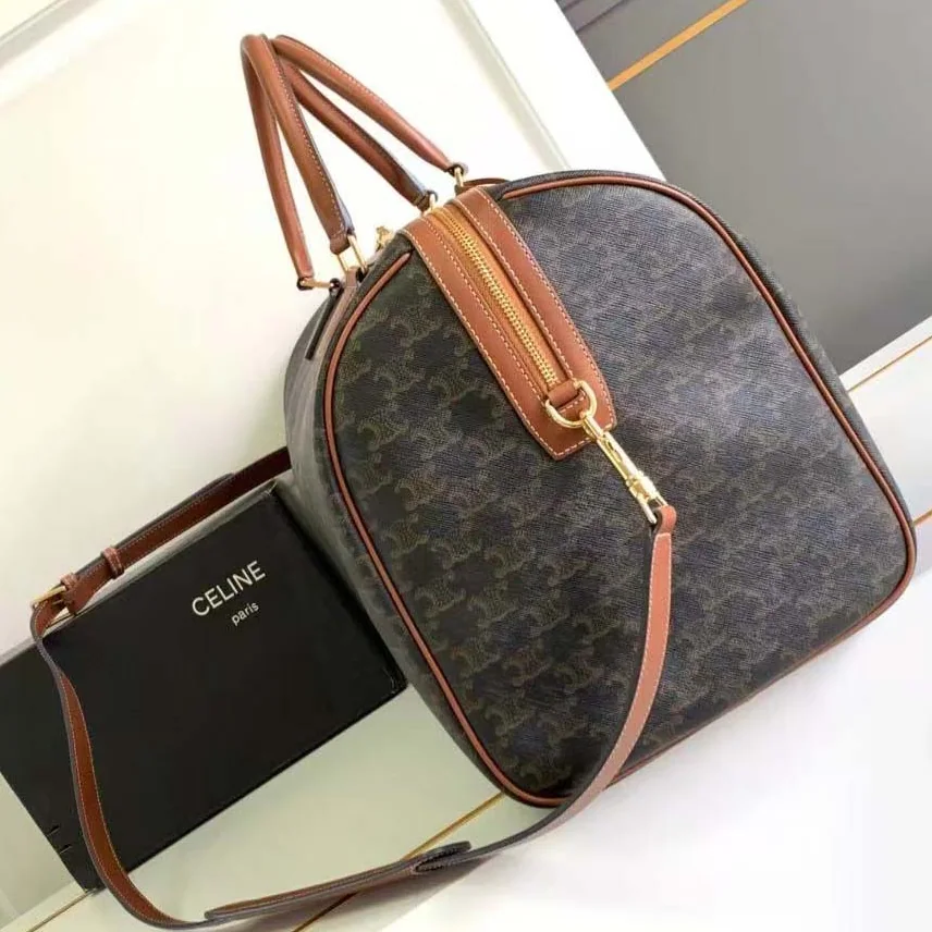 Celine Large Travel Bag in Triomphe Canvas with Celine Print for Unisex