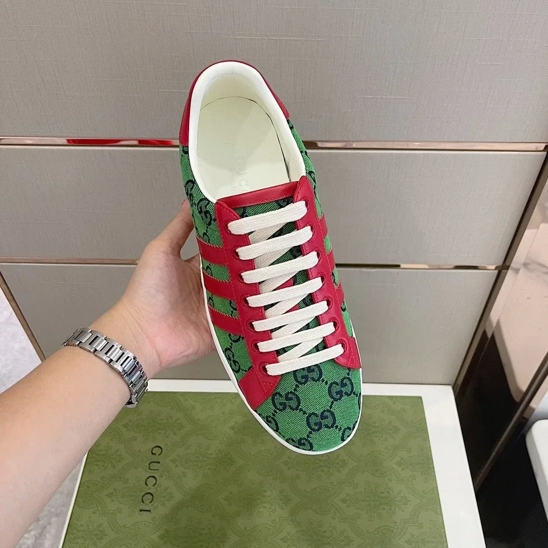 Gucci x Adidas GG Sneakers Green Red for Men Gucci x Adidas GG Sneakers Green Red for Men