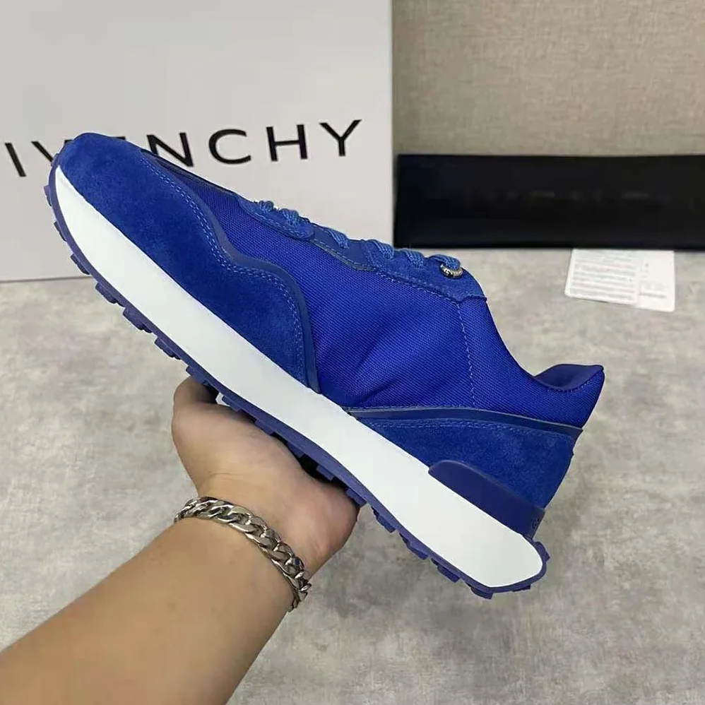 Givenchy GIV Runner Sneakers in Suede Leather and Nylon for Men in Blue Givenchy GIV Runner Sneakers in Suede Leather and Nylon for Men in Blue