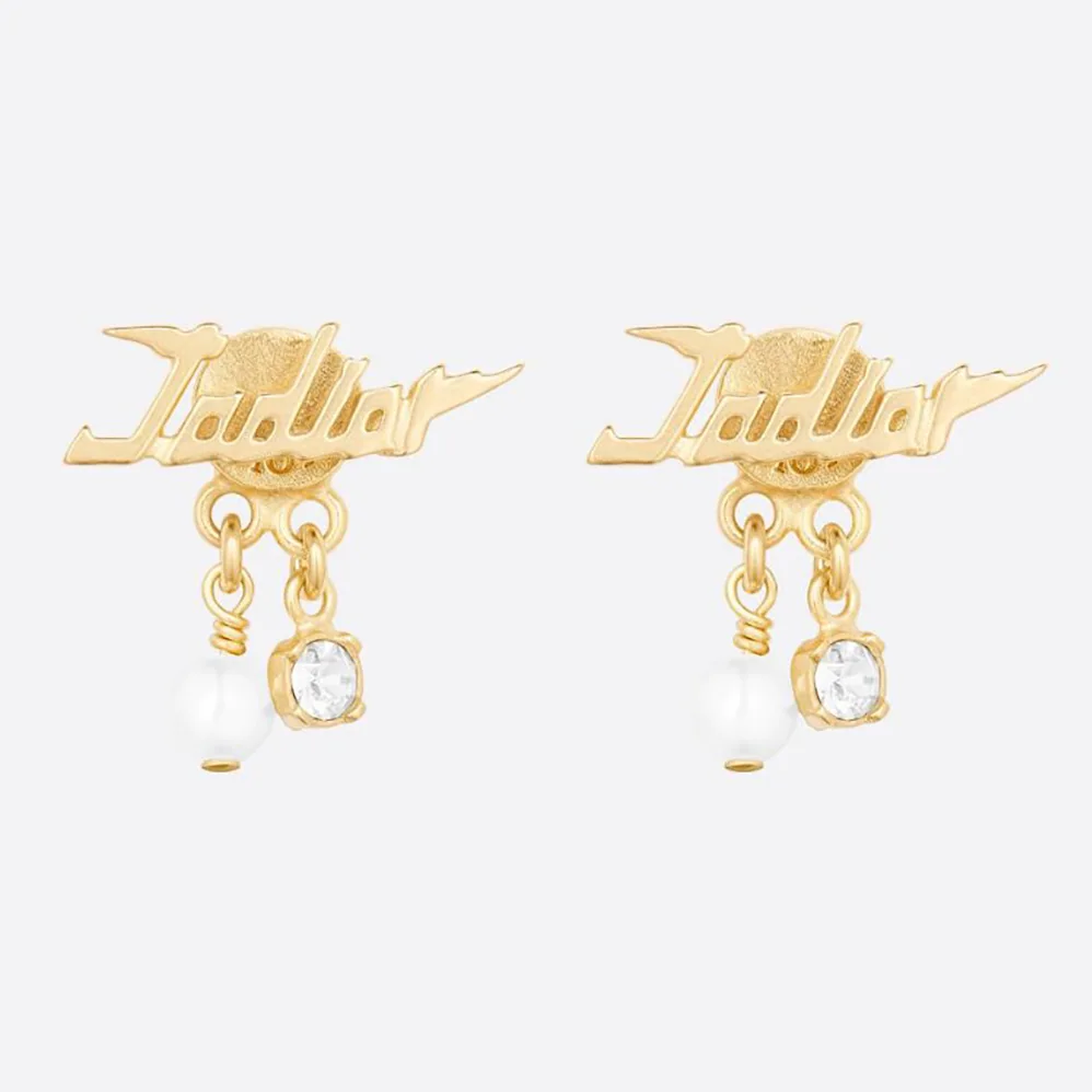 Dior J'Adior Earrings Gold-Finish Metal and White Resin Pearls for Women Dior J'Adior Earrings Gold-Finish Metal and White Resin Pearls for Women