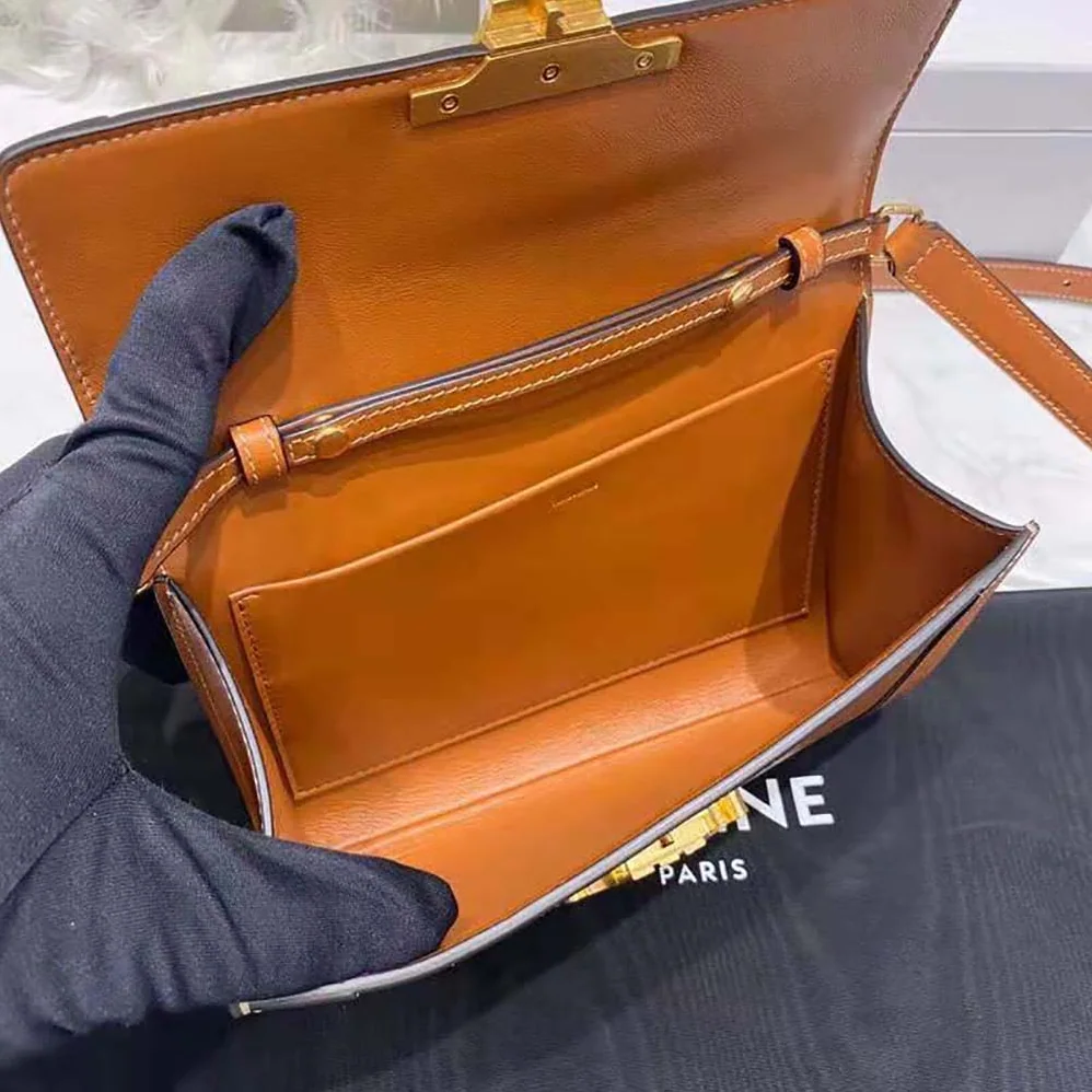 Celine Strap Bag Triomphe in Natural Calfskin for Women in Brown Celine Strap Bag Triomphe in Natural Calfskin for Women in Brown