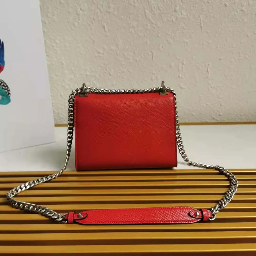 Prada Saffiano Leather Prada Monochrome Bag for Women in Red Prada Saffiano Leather Prada Monochrome Bag for Women in Red