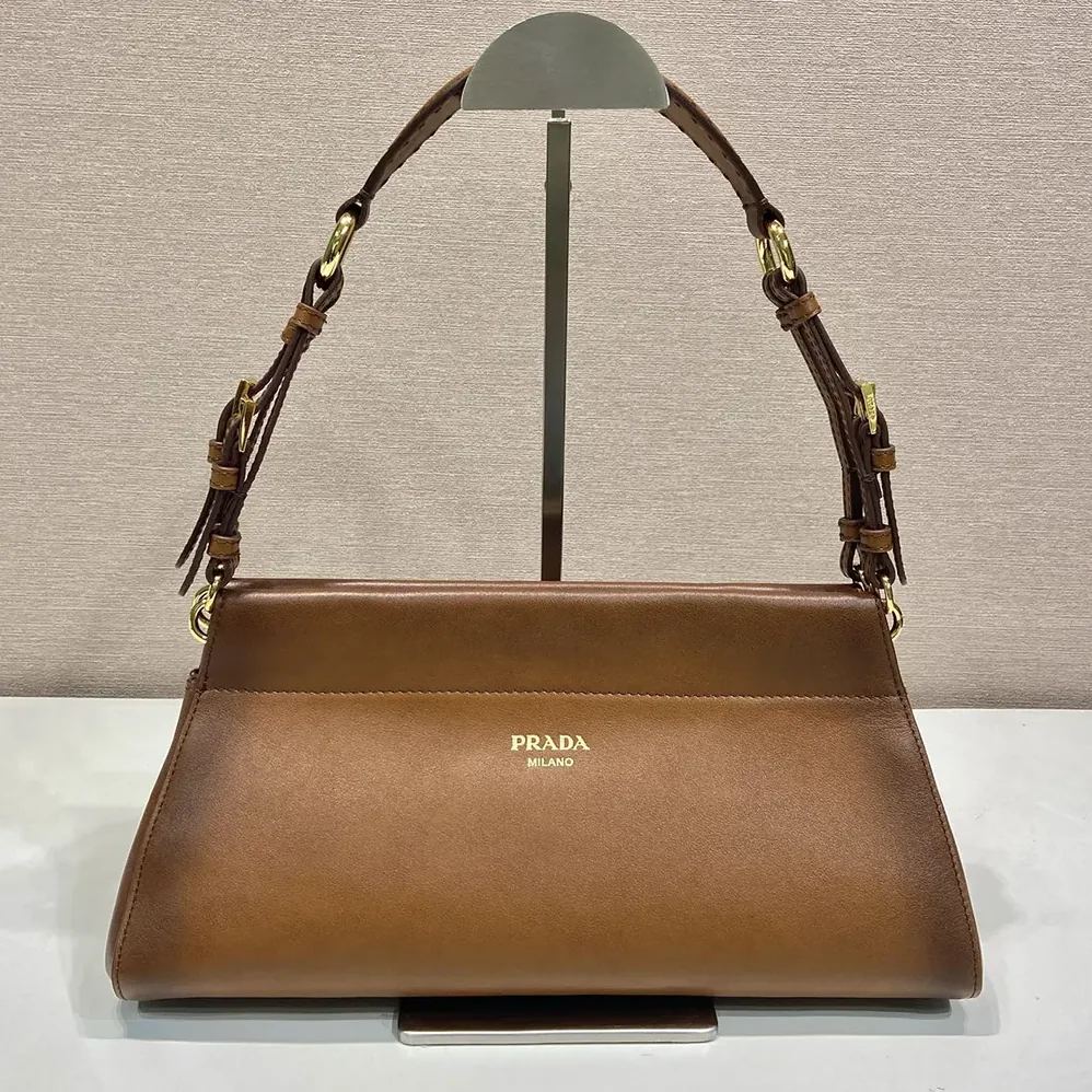 Prada Enchaîné Medium Leather Bag for Women in Brown