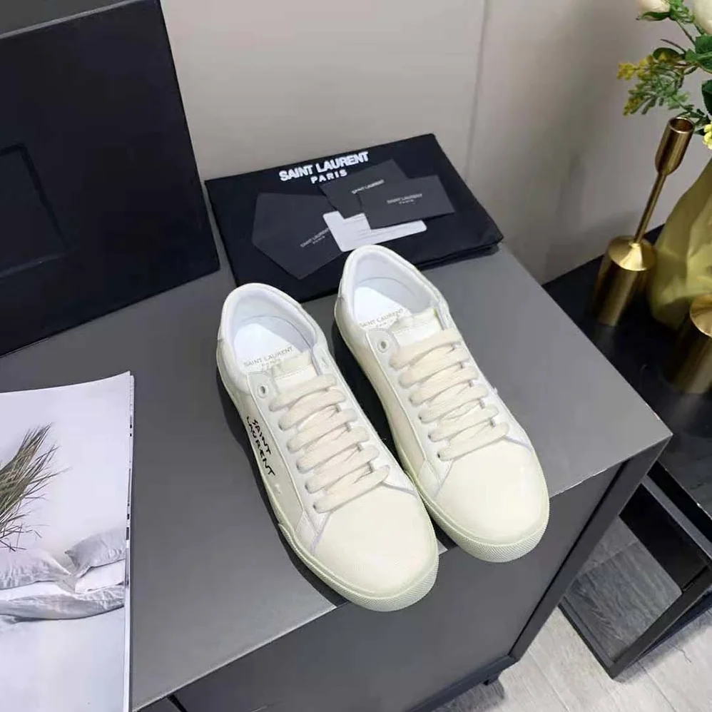 Saint Laurent YSL Court Classic SL/06 Sneakers Embroidered with Saint Laurent for Women Saint Laurent YSL Court Classic SL/06 Sneakers Embroidered with Saint Laurent for Women