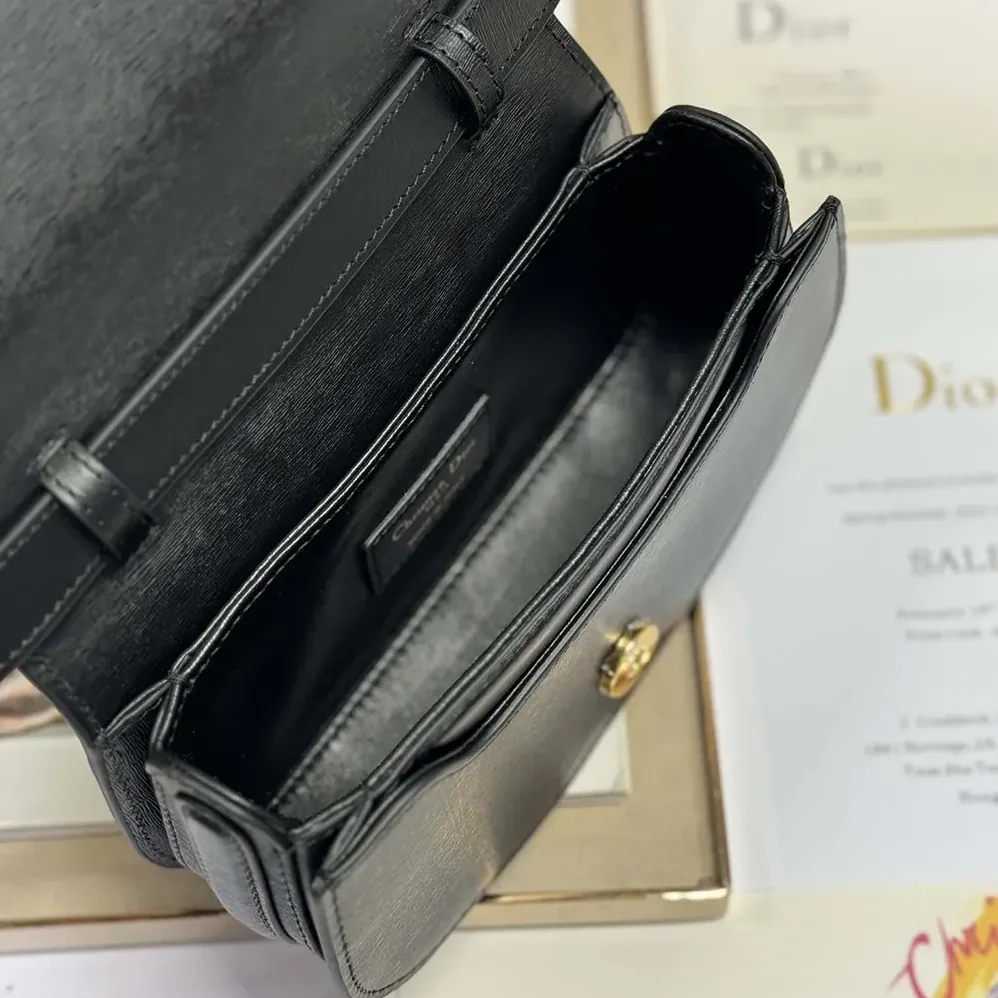 Dior Small 30 Montaigne Avenue Top Handle Bag Black Ribbed Calfskin for Women Dior Small 30 Montaigne Avenue Top Handle Bag Black Ribbed Calfskin for Women