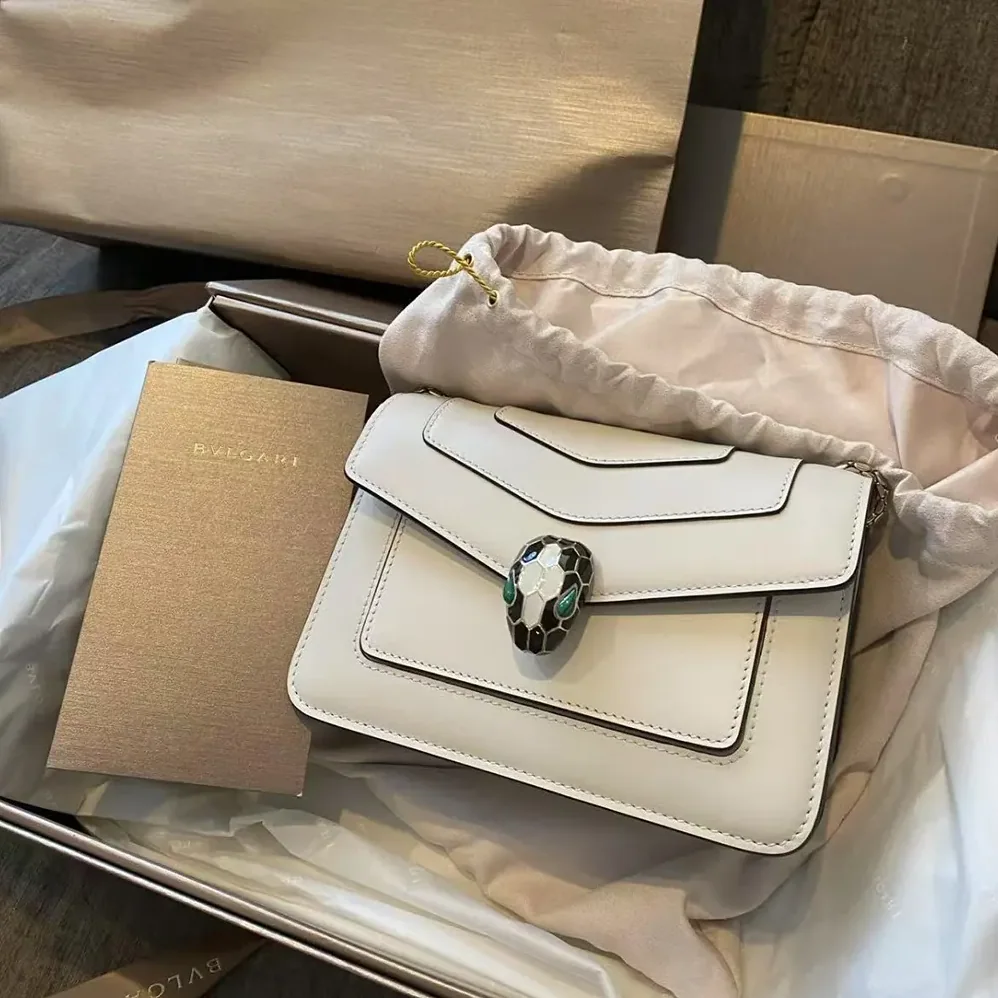 Bvlgari Mini Serpenti Forever East-West Shoulder Bag for Women in White