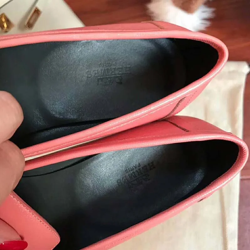 Hermes Shoes Paris Loafer for Women in Pink
