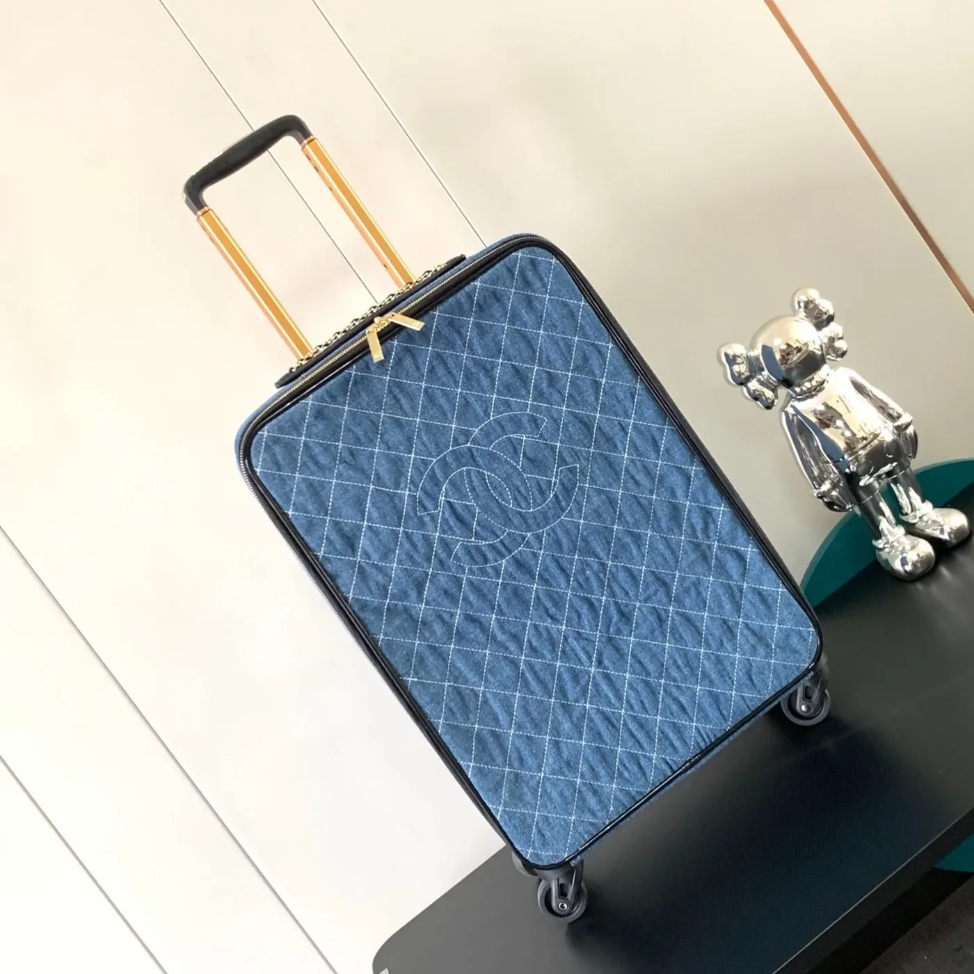Chanel Classic Diamond in Quilted Suitcase Blue /