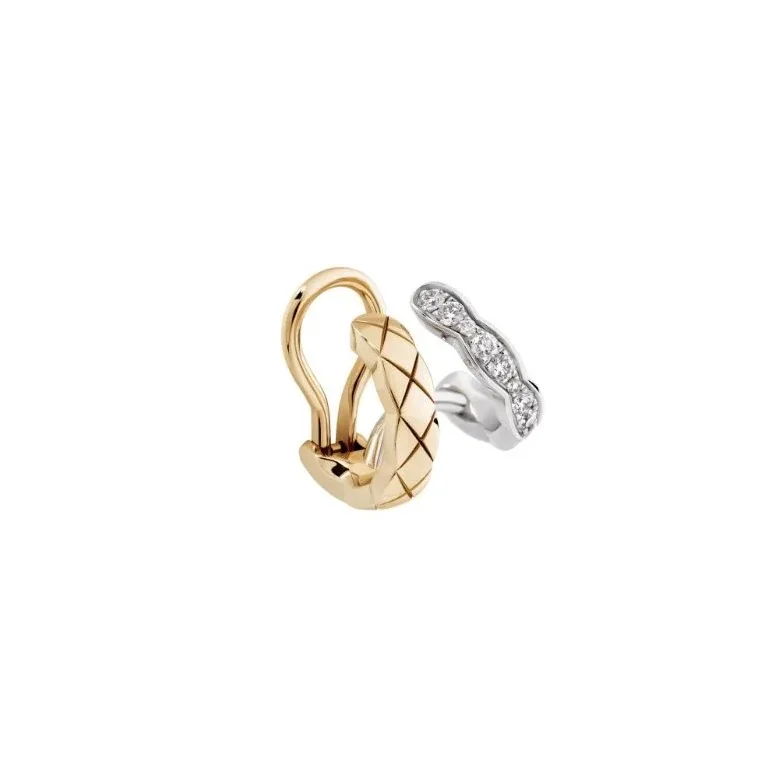 Chanel Coco Crush Single Earring White in Beige Gold