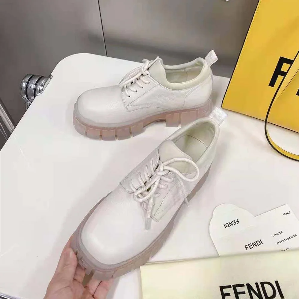 Fendi Force Beige Leather Lace for Men in Ups