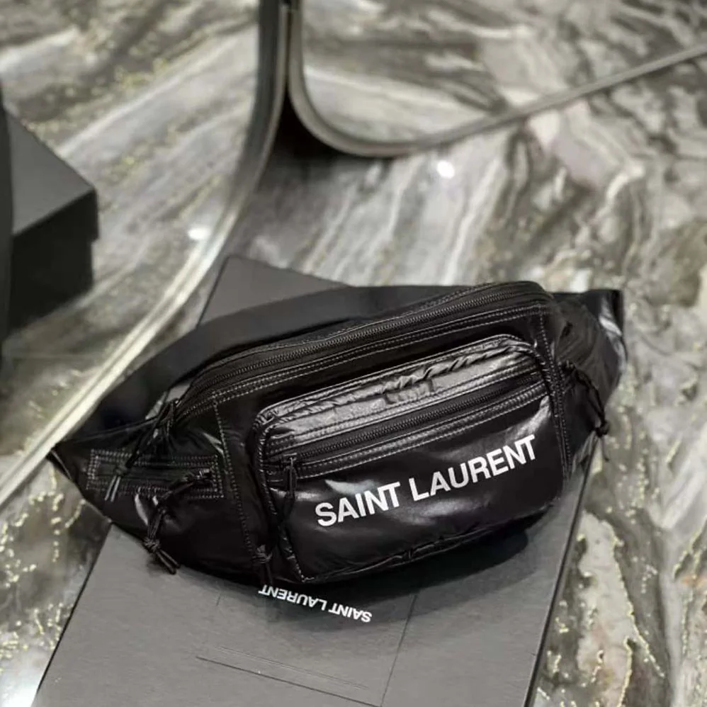 Saint Laurent YSL Nuxx Crossbody Bag in Nylon for Men in Black Saint Laurent YSL Nuxx Crossbody Bag in Nylon for Men in Black