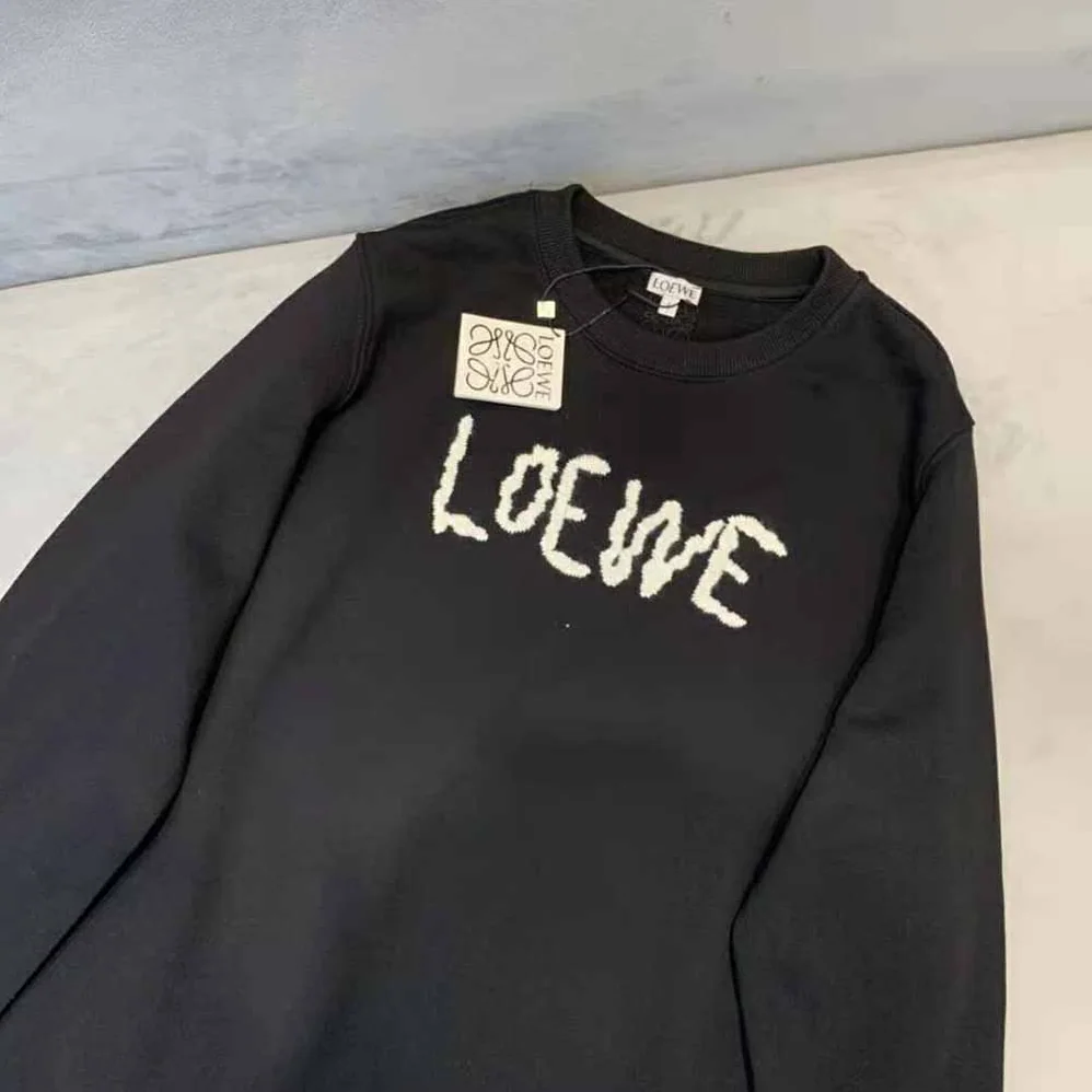 Loewe Embroidered Sweatshirt in Cotton for Women in Black