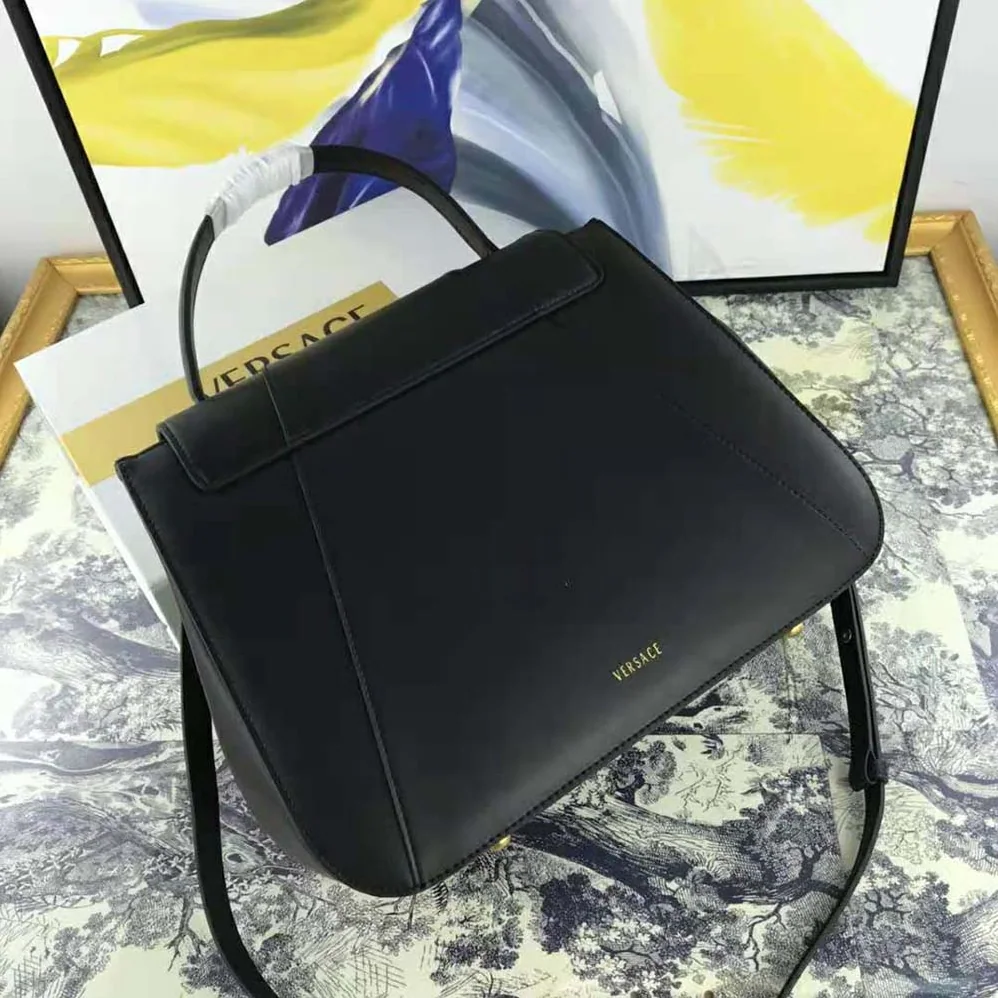 Versace Virtus Top Handle Bag in Calfskin Leather for Women