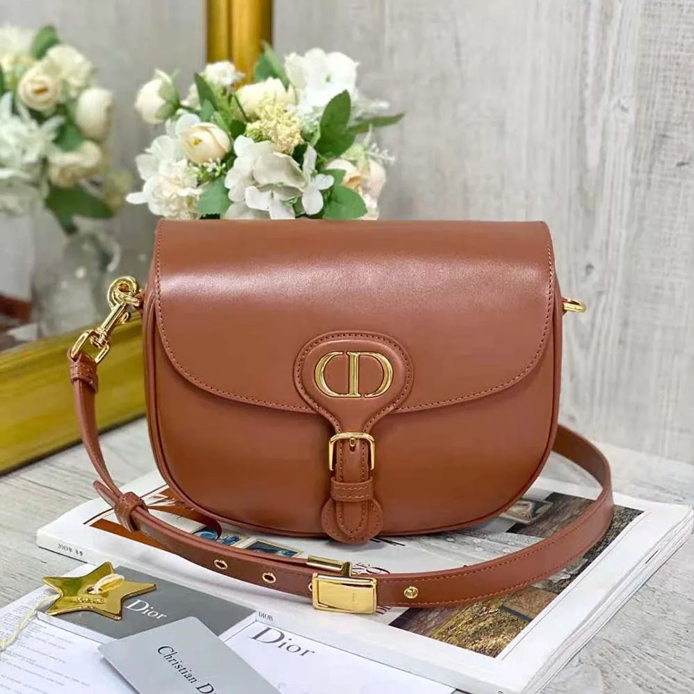 Dior Medium Dior Bobby Bag Dark Tan Box Calfskin for Women