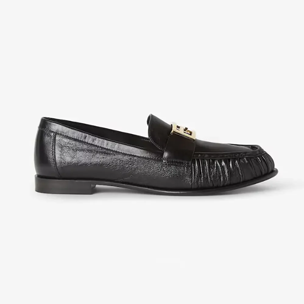 Fendi Baguette Black Nappa Leather Loafers for Women Fendi Baguette Black Nappa Leather Loafers for Women