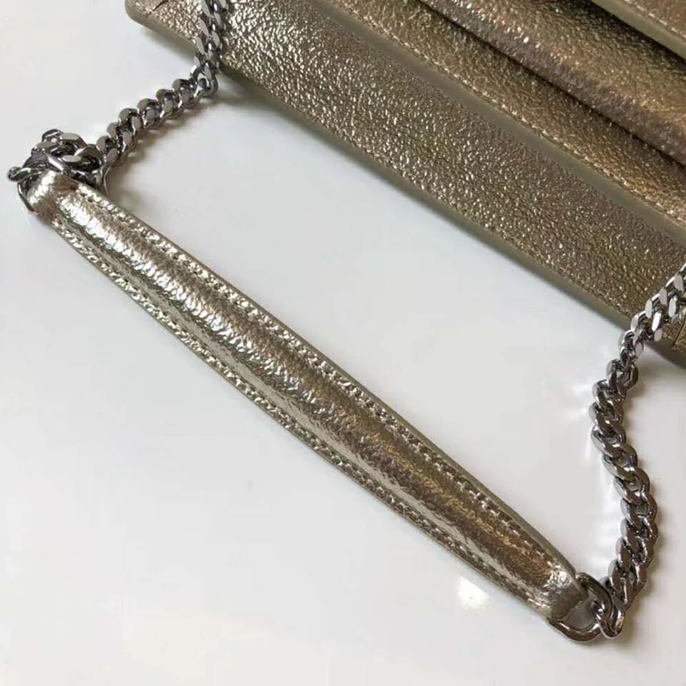 Saint Laurent YSL Sunset Small in Metallic Leather for Women in Gold Saint Laurent YSL Sunset Small in Metallic Leather for Women in Gold