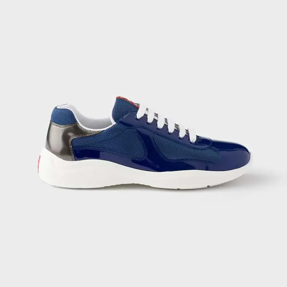 Prada Patent Leather And Technical Fabric Prada America'S Cup Sneakers for Unisex in Navy