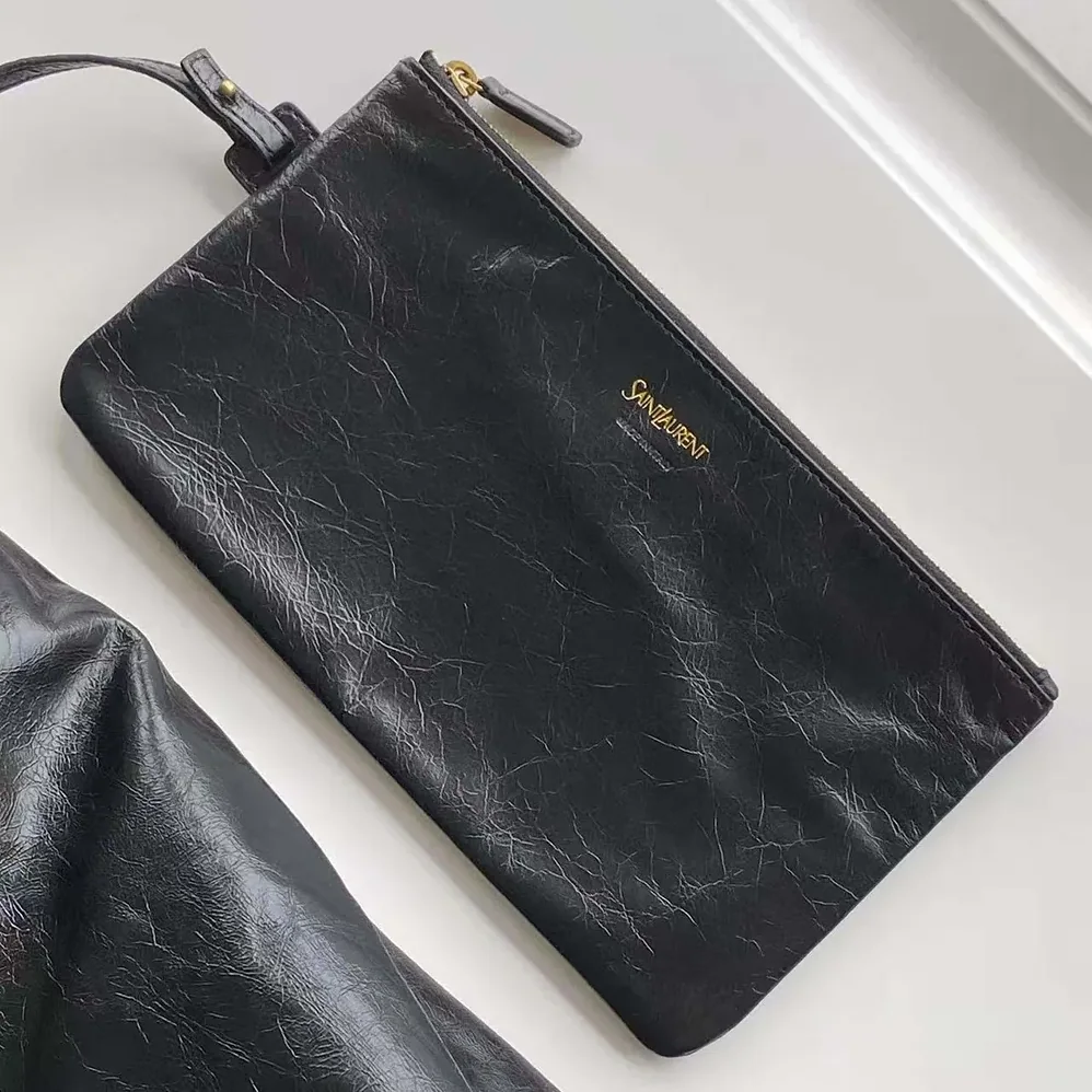 Saint Laurent YSL Hortense Hobo In Shiny Leather Black for Women