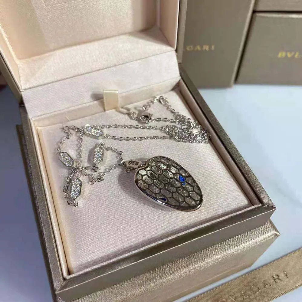 Bvlgari Serpenti Necklace in 18 KT White Gold for Women