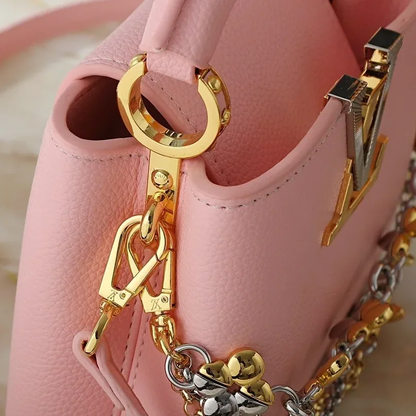 Louis Vuitton Capucines Mini Top Handle Bag / Light Pink Silver/ Gold Hardware