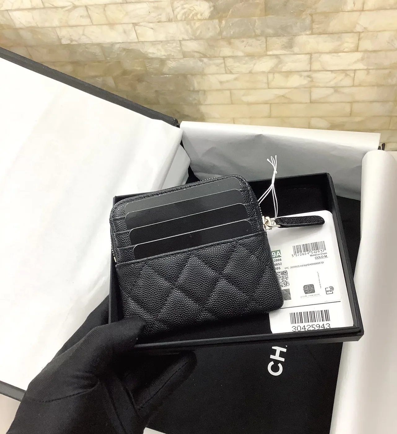 Chanel CO-CO Boy Flap Card Holder in Gold Hardware Black Chanel CO-CO Boy Flap Card Holder in Gold Hardware Black